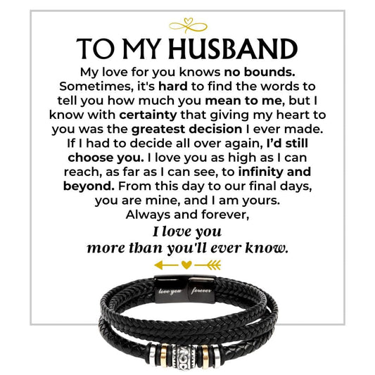 To My Husband | Love You Forever | Braided Bracelet Gift Set - SS580