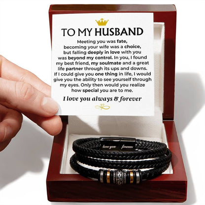 To My Husband | Love You Forever | Braided Bracelet Gift Set - SS581