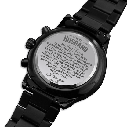 To My Husband - Luxury Engraved Watch - SS07