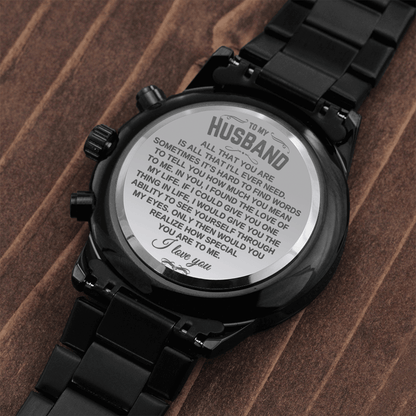 To My Husband - Luxury Engraved Watch - SS07