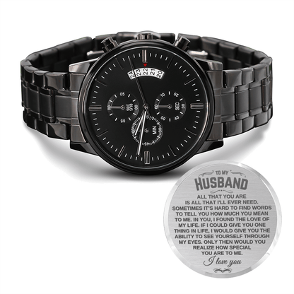 To My Husband - Luxury Engraved Watch - SS07
