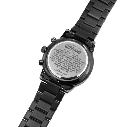 To My Husband - Luxury Engraved Watch - SS07