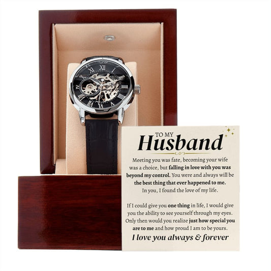 To My Husband - Luxury Openwork Watch - Gift Set - SS323