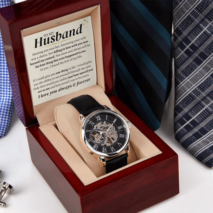 To My Husband - Luxury Openwork Watch - Gift Set - SS323