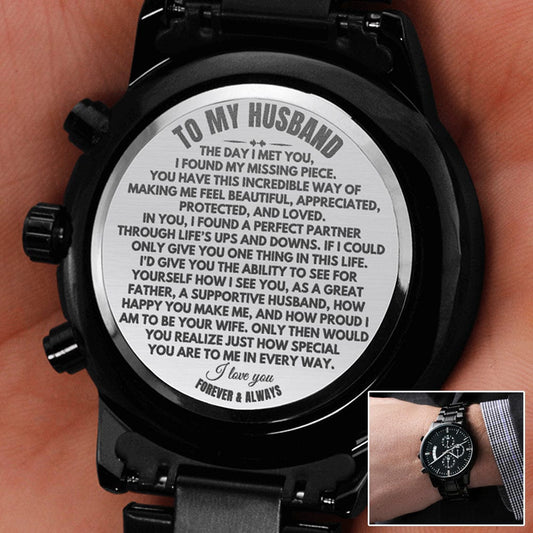 To My Husband - Perfect Life Partner - Engraved Premium Watch - SS243