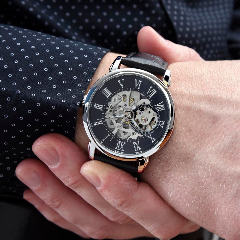 To My Husband - Premium Automatic Openwork Watch - Gift Set - SS215