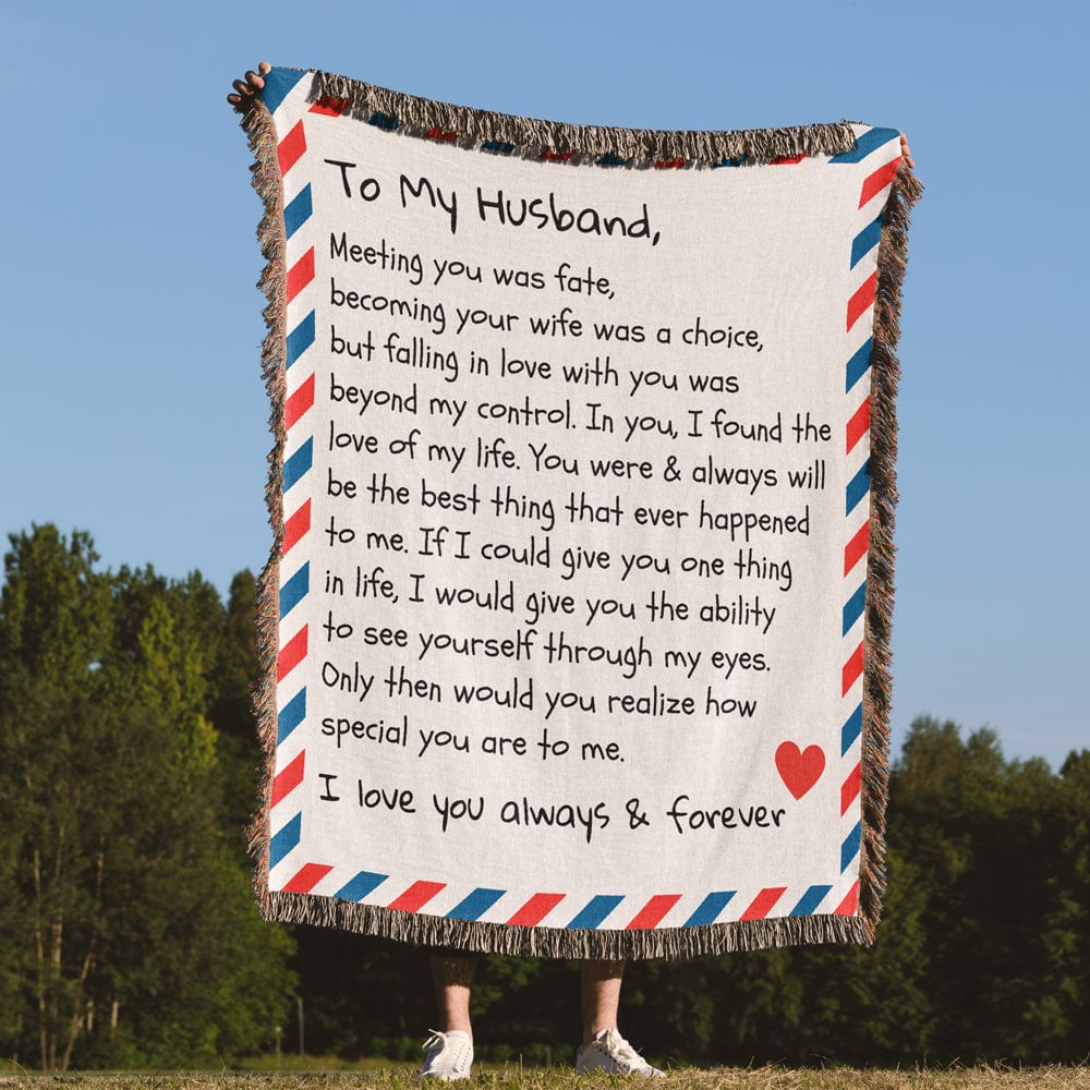 To My Husband - Giant Love Letter - Premium Woven Blanket- WB01