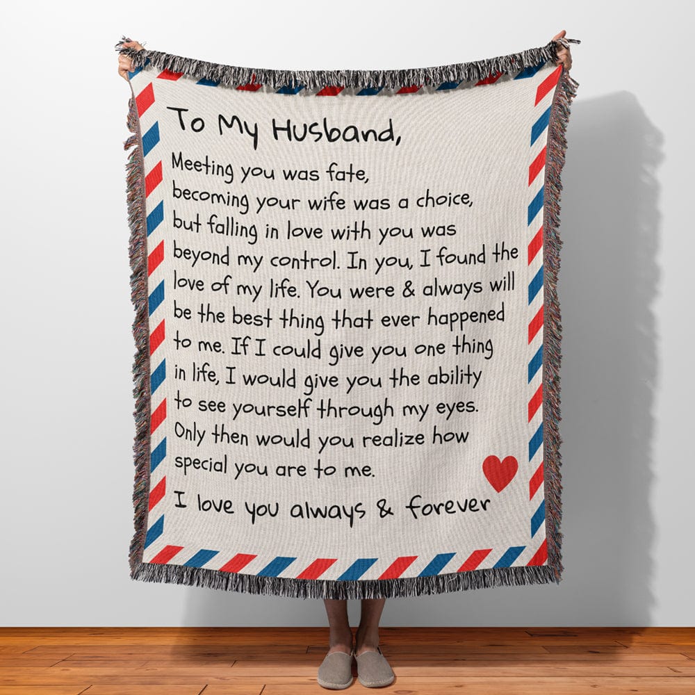 To My Husband - Giant Love Letter - Premium Woven Blanket- WB01