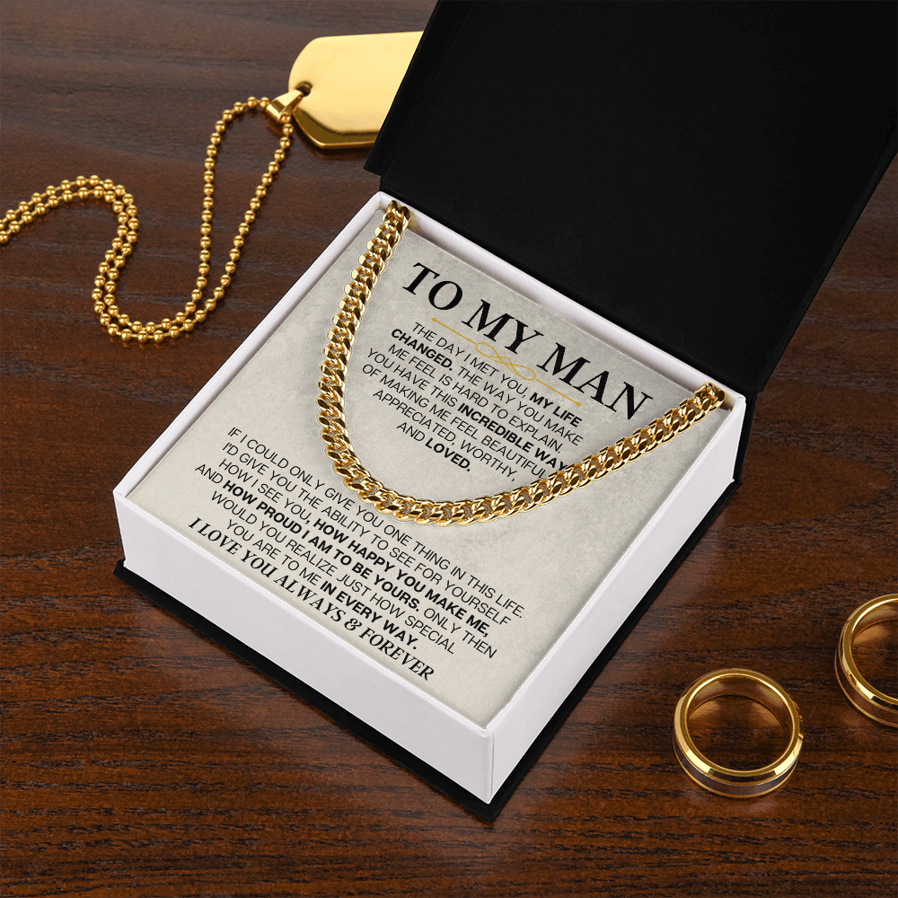 To My Man - Cuban Link - Special Gift Set - SS166V2