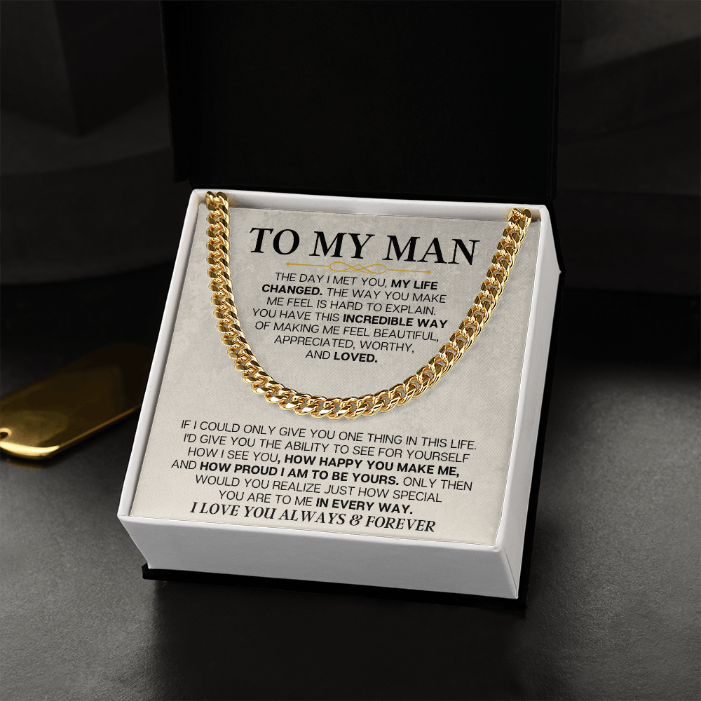 To My Man - Cuban Link - Special Gift Set - SS166V2