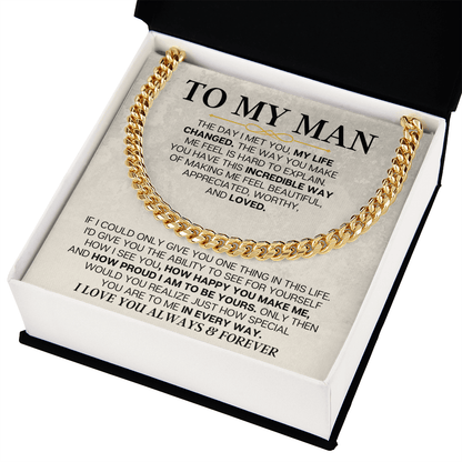 To My Man - Cuban Link - Special Gift Set - SS166V2
