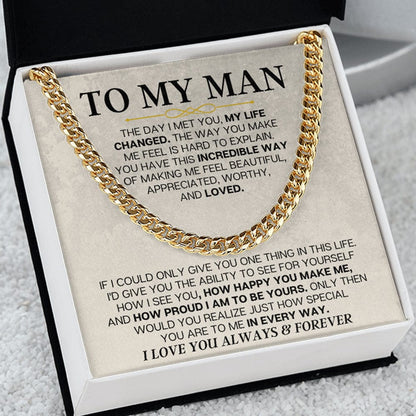 To My Man - Cuban Link - Special Gift Set - SS166V2
