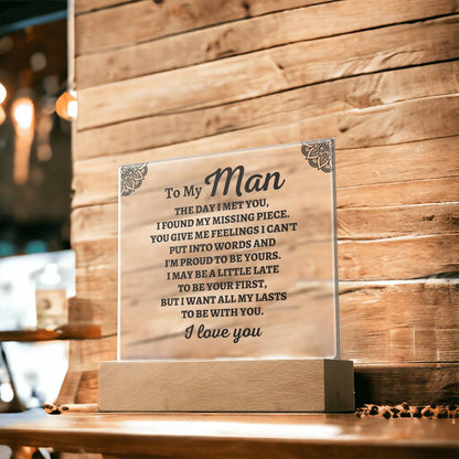 To My Man "I Found My Missing Piece" Acrylic Plaque - AC04