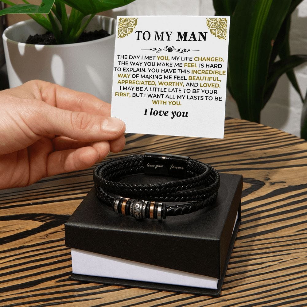 To My Man | Love You Forever | Braided Bracelet Gift Set - SS522