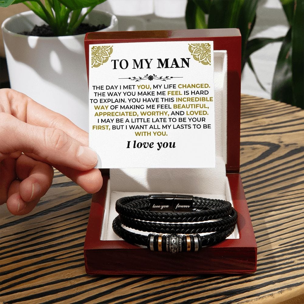 To My Man | Love You Forever | Braided Bracelet Gift Set - SS522