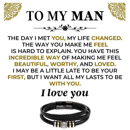 To My Man | Love You Forever | Braided Bracelet Gift Set - SS522