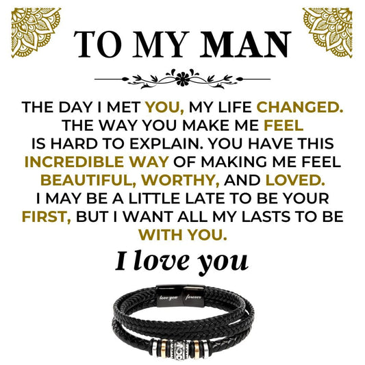 To My Man | Love You Forever | Braided Bracelet Gift Set - SS522