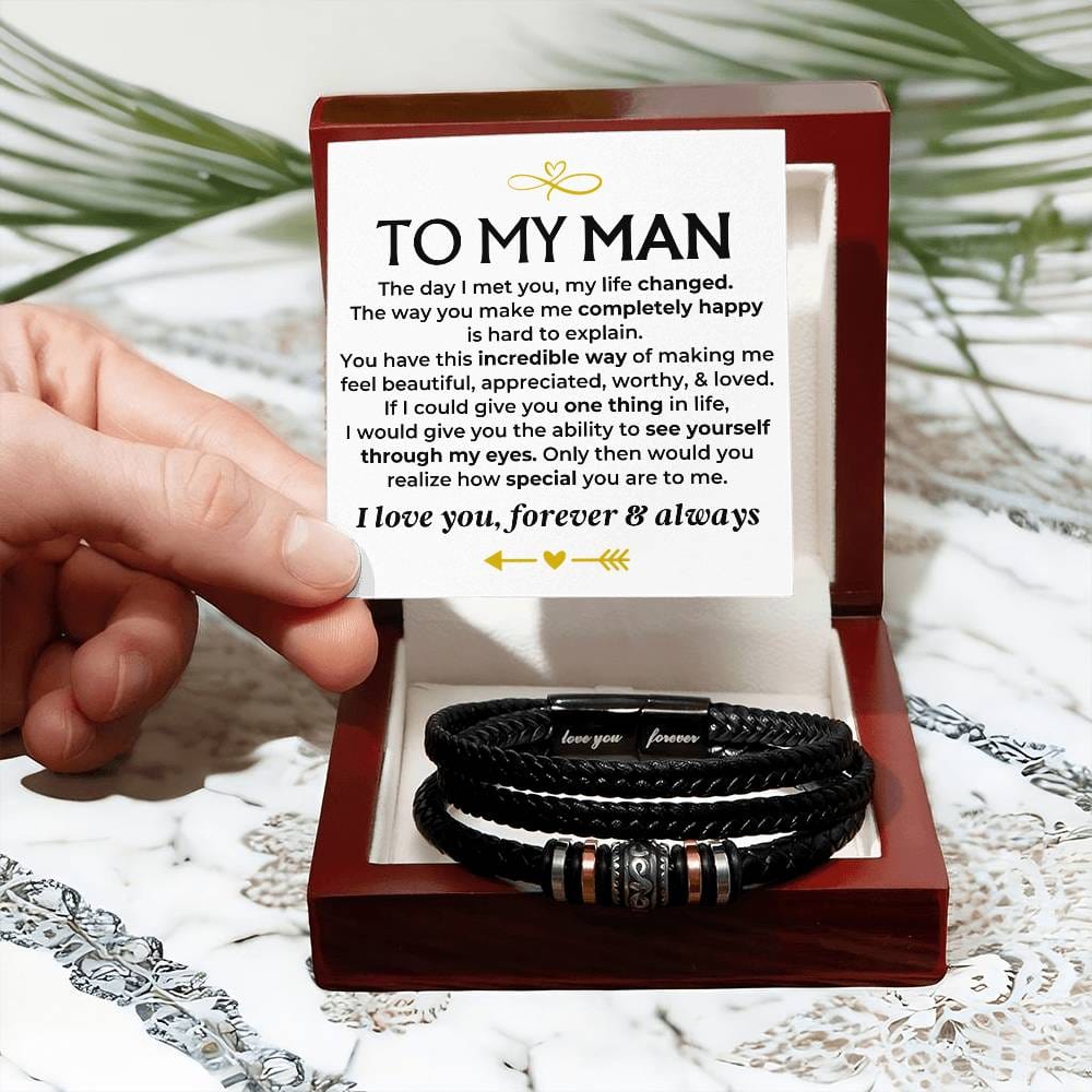 To My Man | Love You Forever | Braided Bracelet Gift Set - SS578