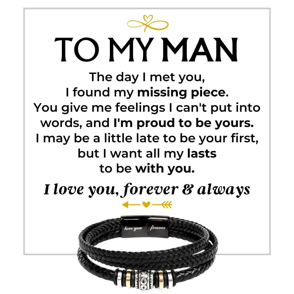 To My Man | Love You Forever | Braided Bracelet Gift Set - SS579