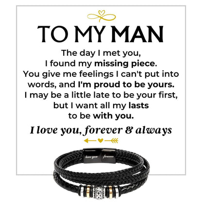 To My Man | Love You Forever | Braided Bracelet Gift Set - SS579