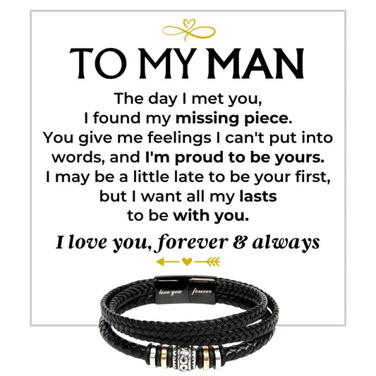 To My Man | Love You Forever | Braided Bracelet Gift Set - SS579