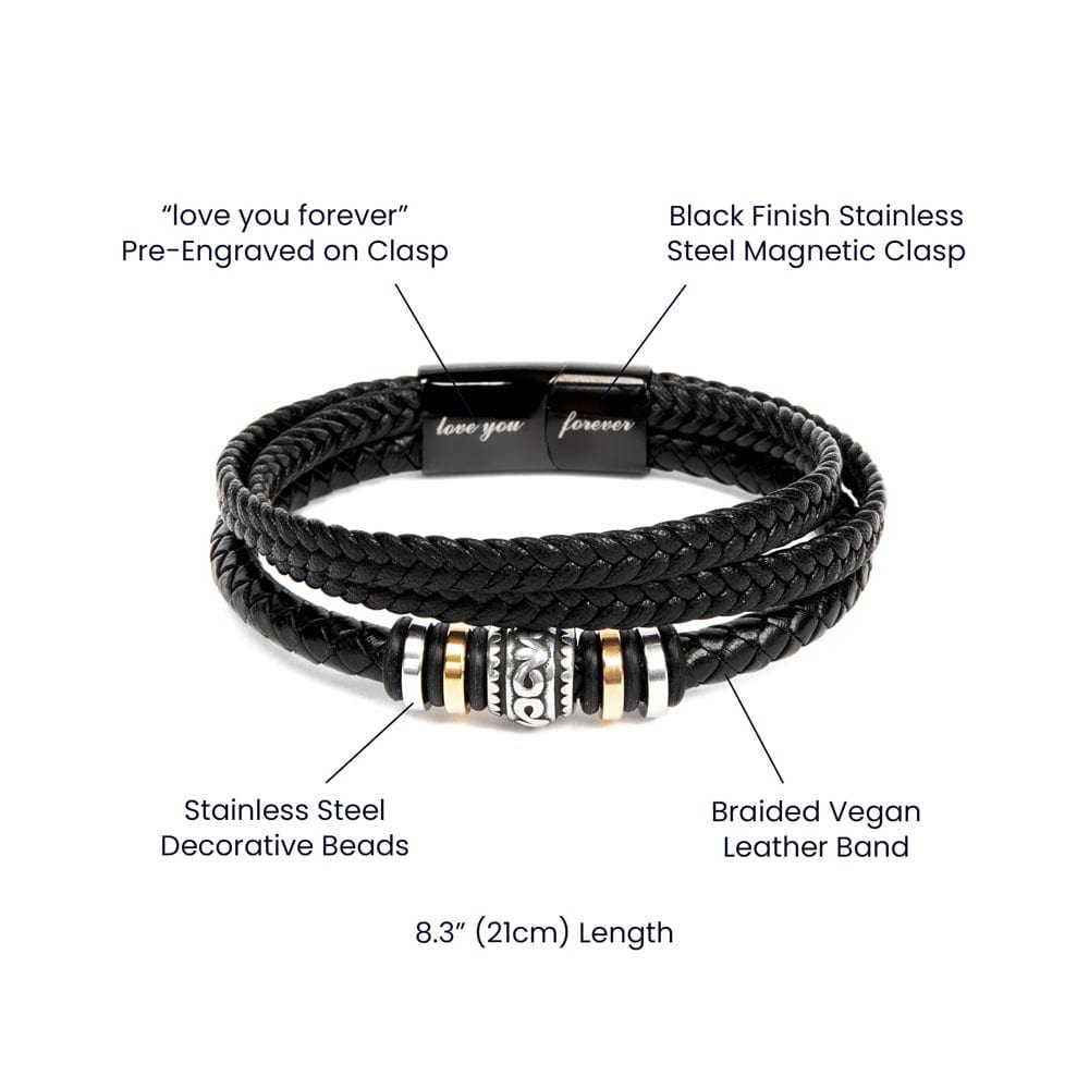 To My Man - I Love You Forever - Braided Bracelet Gift Set - SS607