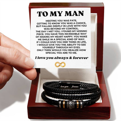 To My Man - I Love You Forever - Braided Bracelet Gift Set - SS607
