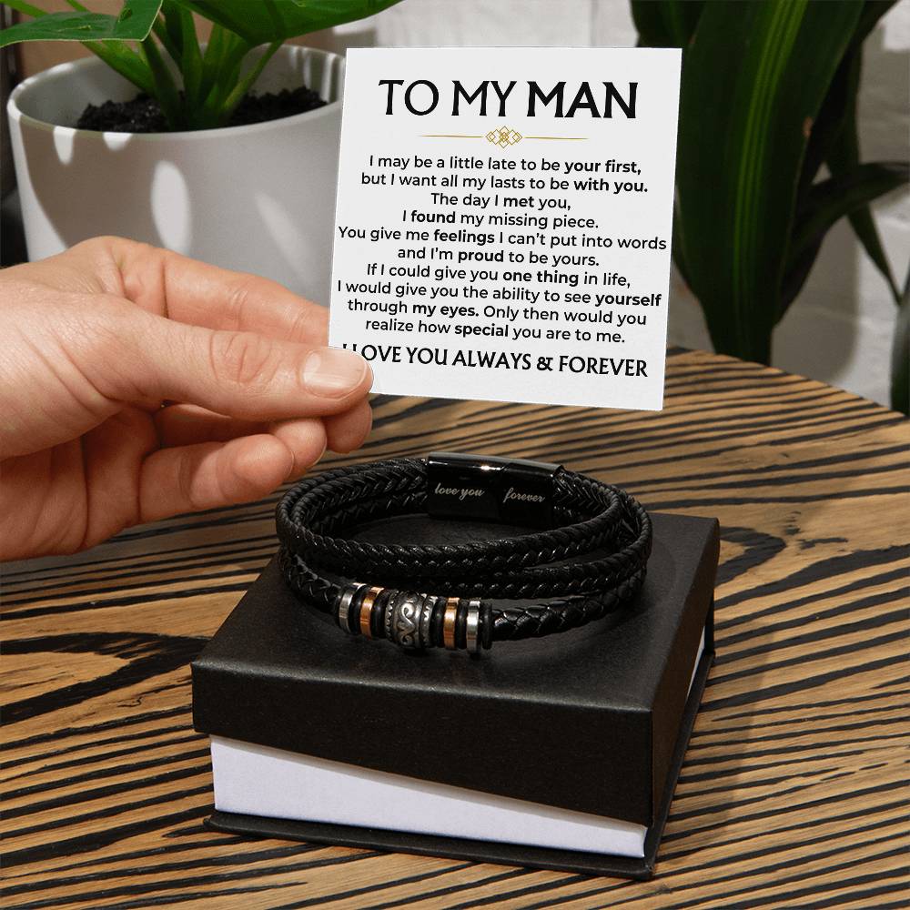 To My Man | My Missing Piece | Braided Bracelet Gift Set - SS584