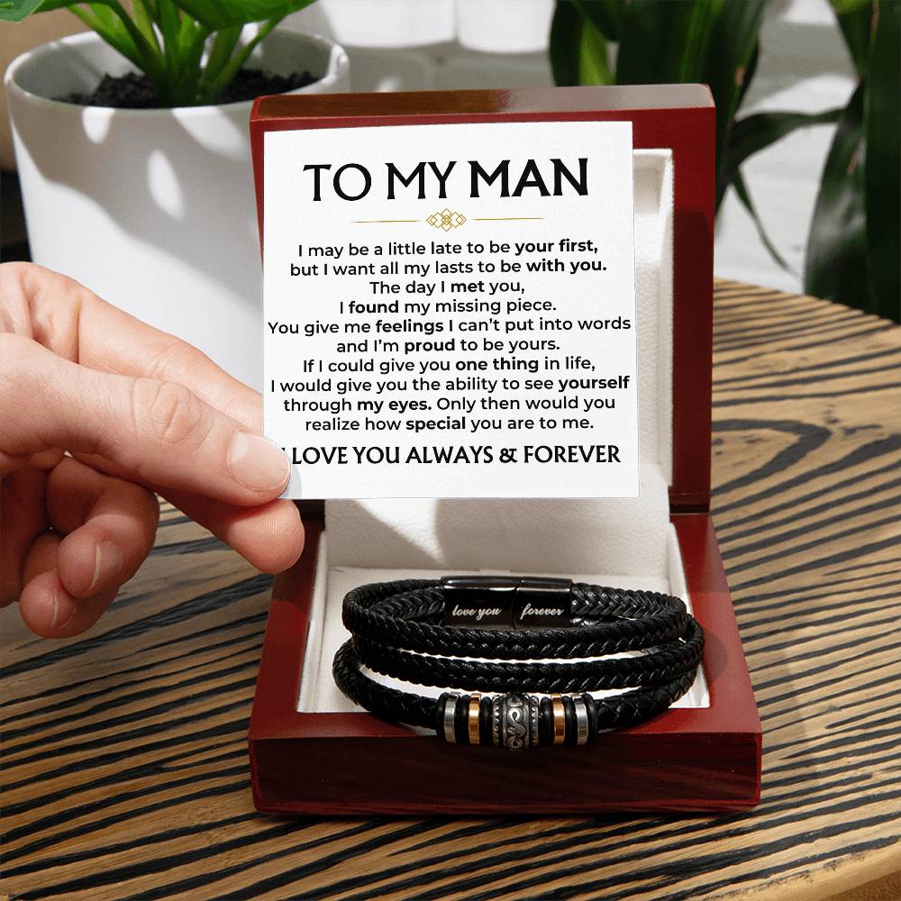 To My Man | My Missing Piece | Braided Bracelet Gift Set - SS584