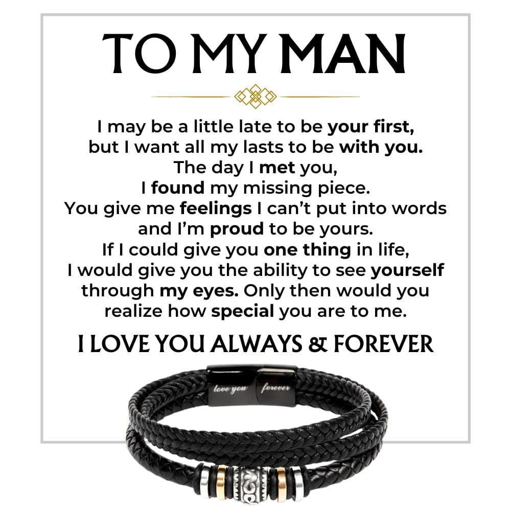 To My Man | My Missing Piece | Braided Bracelet Gift Set - SS584