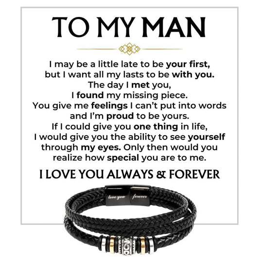 To My Man | My Missing Piece | Braided Bracelet Gift Set - SS584