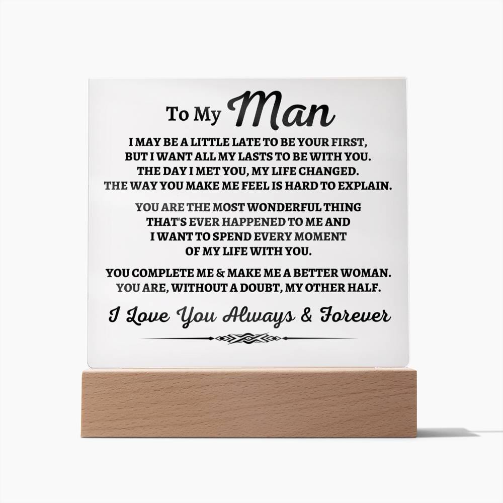 To My Man "You Complete Me" Acrylic Plaque - AC07