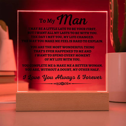 To My Man "You Complete Me" Acrylic Plaque - AC07