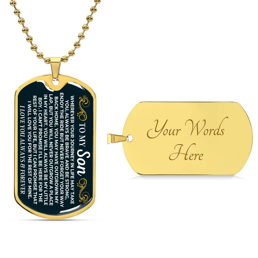 To My Son - 18k Gold Finish Love Tag - SS599