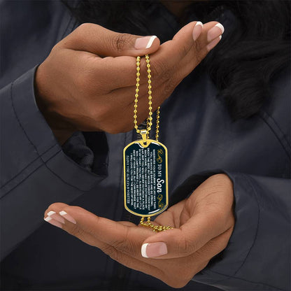 To My Son - 18k Gold Finish Love Tag - SS599