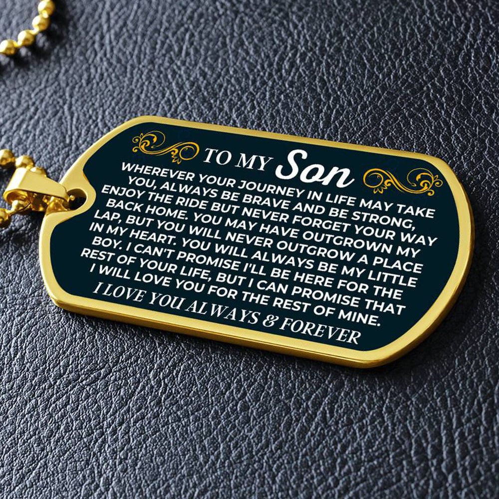 To My Son - 18k Gold Finish Love Tag - SS599