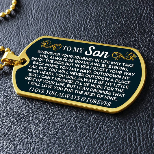 To My Son - 18k Gold Finish Love Tag - SS599