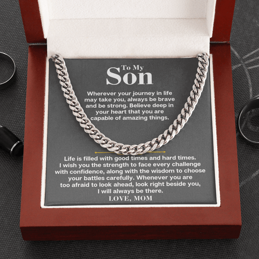 To My Son - Cuban Link Chain Gift Set - SS177