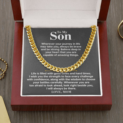 To My Son - Cuban Link Chain Gift Set - SS177