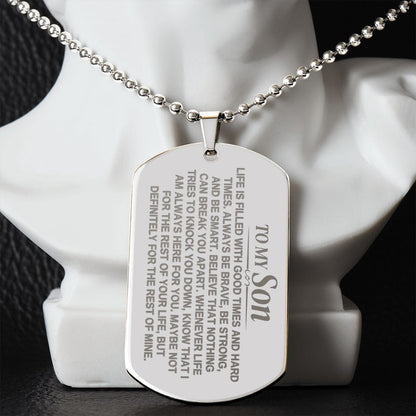 To My Son - Engraved Love Tag - SS374