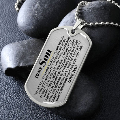 To My Son - Love, Dad - Beautiful Love Tag - SS300D