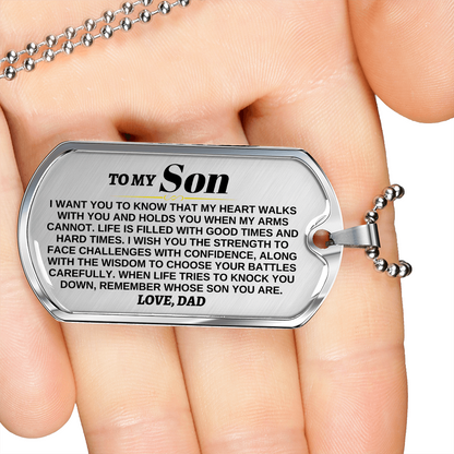 To My Son - Love, Dad - Beautiful Love Tag - SS300D
