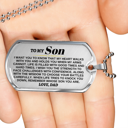To My Son - Love, Dad - Beautiful Love Tag - SS300D