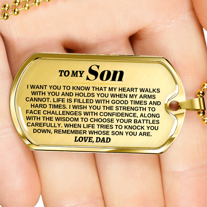 To My Son - Love, Dad - Beautiful Love Tag - SS300D