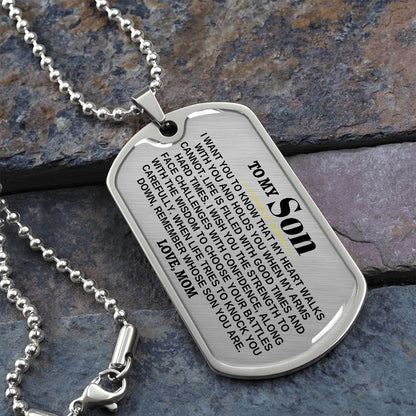 To My Son - Love, Mom - Beautiful Love Tag - SS300