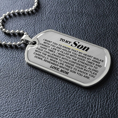 To My Son - Love, Mom - Beautiful Love Tag - SS300