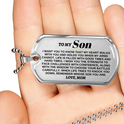 To My Son - Love, Mom - Beautiful Love Tag - SS300
