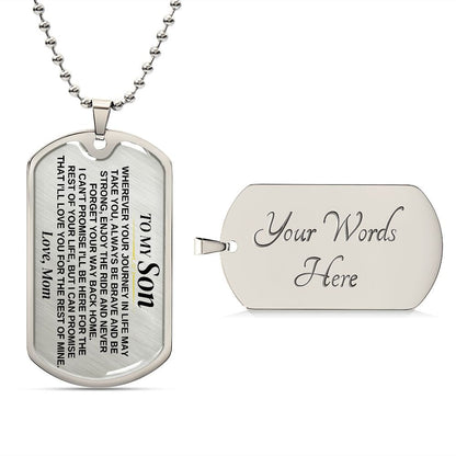 To My Son - Love, Mom - Beautiful Love Tag - SS311