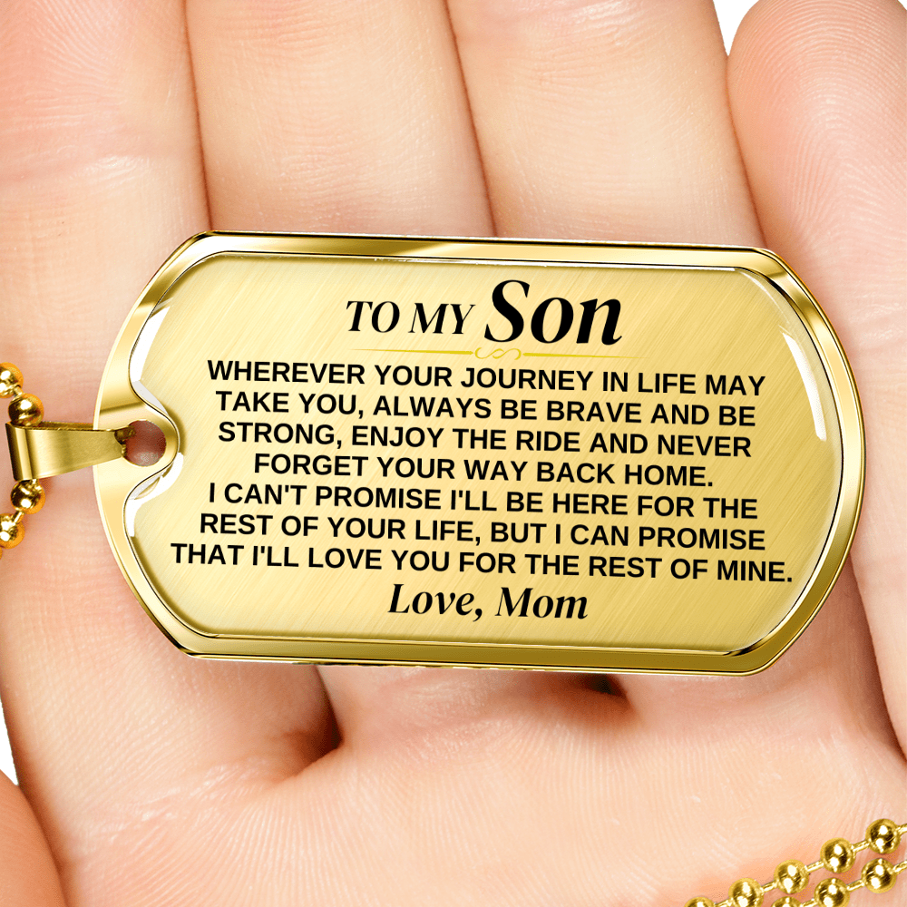 To My Son - Love, Mom - Beautiful Love Tag - SS311