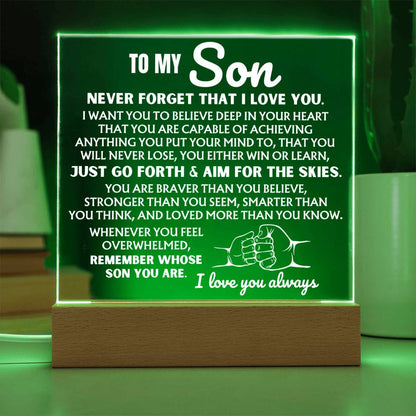 To My Son  "Never Forget That I Love You" | Acrylic Lamp ❤️ AC50S
